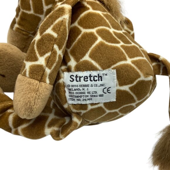Russ Berrie "Stretch" Giraffe Plush Stuffed Animal Toy 14" Floppy Beanbag - Picture 5 of 6